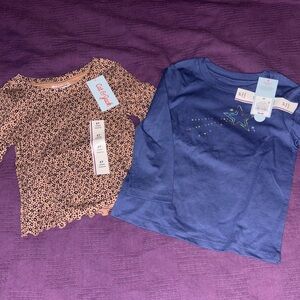 Cat & Jack Leopard Print and Blue Tops Set